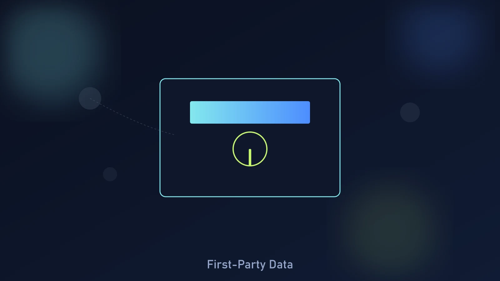 First-party data strategy illustration showing a Shopify storefront connected to a secure customer data vault, with fading third-party cookie tracking