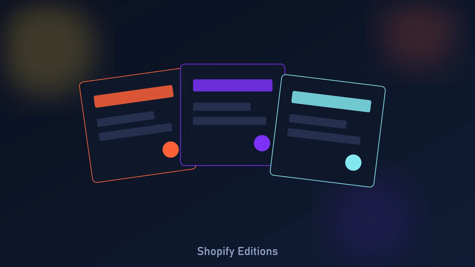 Shopify Editions biannual release cycle illustration showing checkout, storefront, admin, and analytics feature modules unlocking