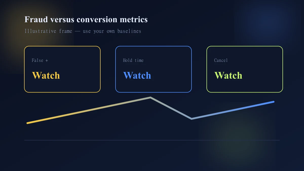Fraud conversion metrics including false positive rate delayed fulfillment and chargebacks