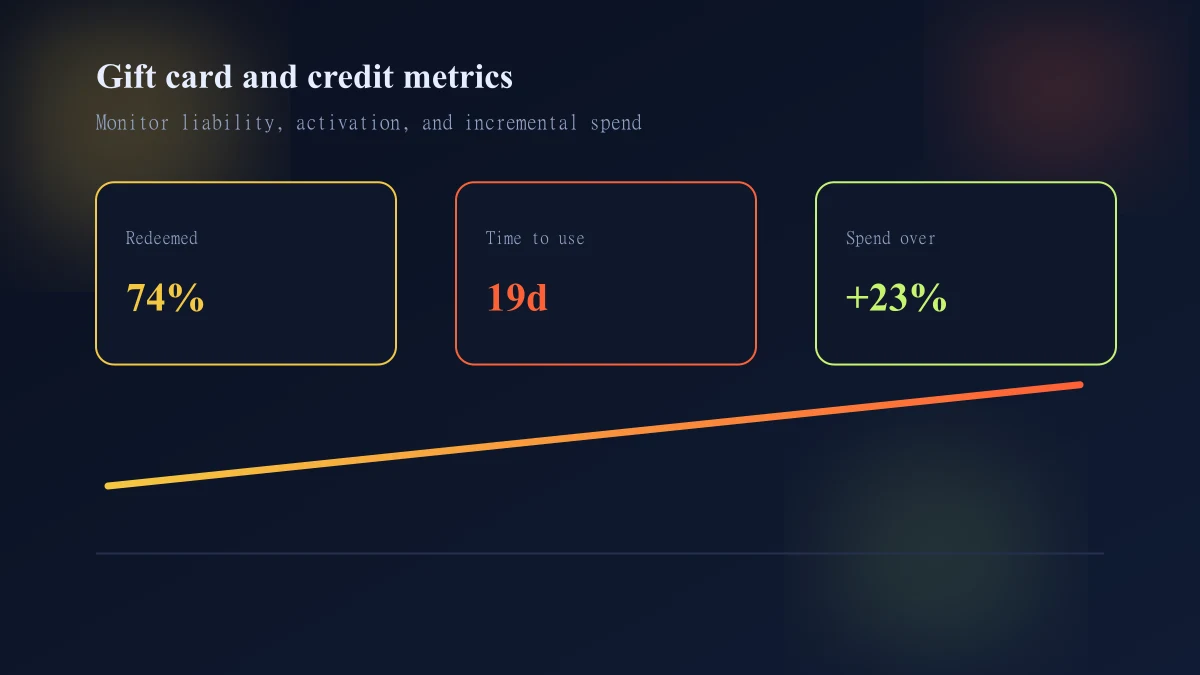 Gift card and store credit operational measurement framework