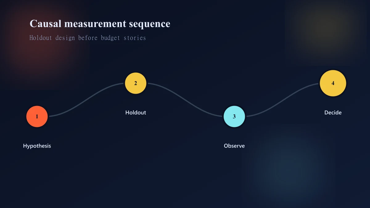 Causal measurement journey from Shopify order truth through holdout design to lift readout