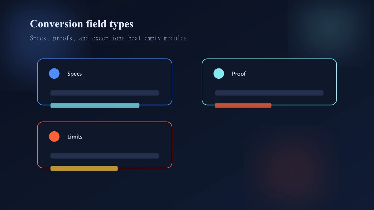 Shopify metafield display patterns for specs certifications ingredients and shipping exceptions
