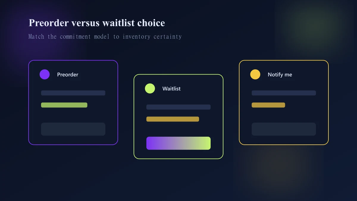 Decision tree for choosing preorder backorder or waitlist