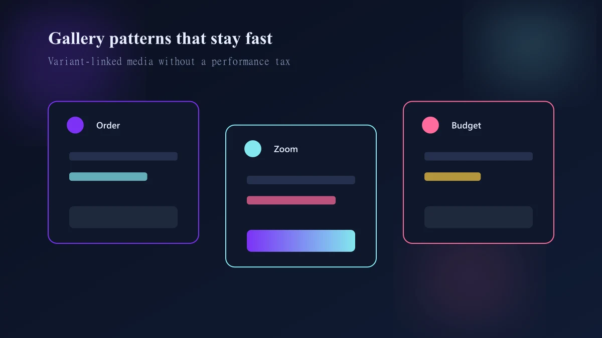 Shopify product gallery patterns for variant-linked stills zoom video and 3D AR enhancement