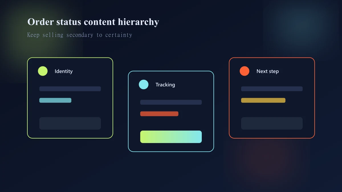 Comparison of a confirmation-first Shopify thank-you page versus an overloaded promotional pattern